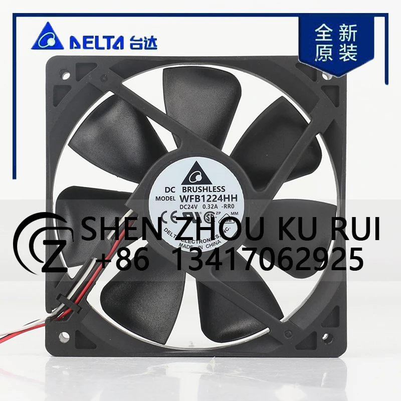 Delta 12025 120x120x25MM 12CM three-wire 5V 12V 48V DC 24V 0.32A AC EC double ball bearing inverter Silent WFB1224HH cooling fan
Delta 12025 120x120x25MM 12CM three-wire 5V 12V 48V DC 24V 0.32A AC EC double ball bearing inverter Silent WFB1224HH cooling fan