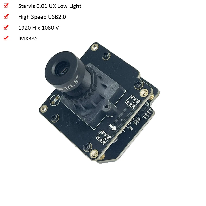 2MP HD 1080P IMX385 High Speed USB2.0 Camera Module FF/MF Starvis 0.01IUX Low Light Level With 60FPS
2MP HD 1080P IMX385 High Speed USB2.0 Camera Module FF/MF Starvis 0.01IUX Low Light Level With 60FPS