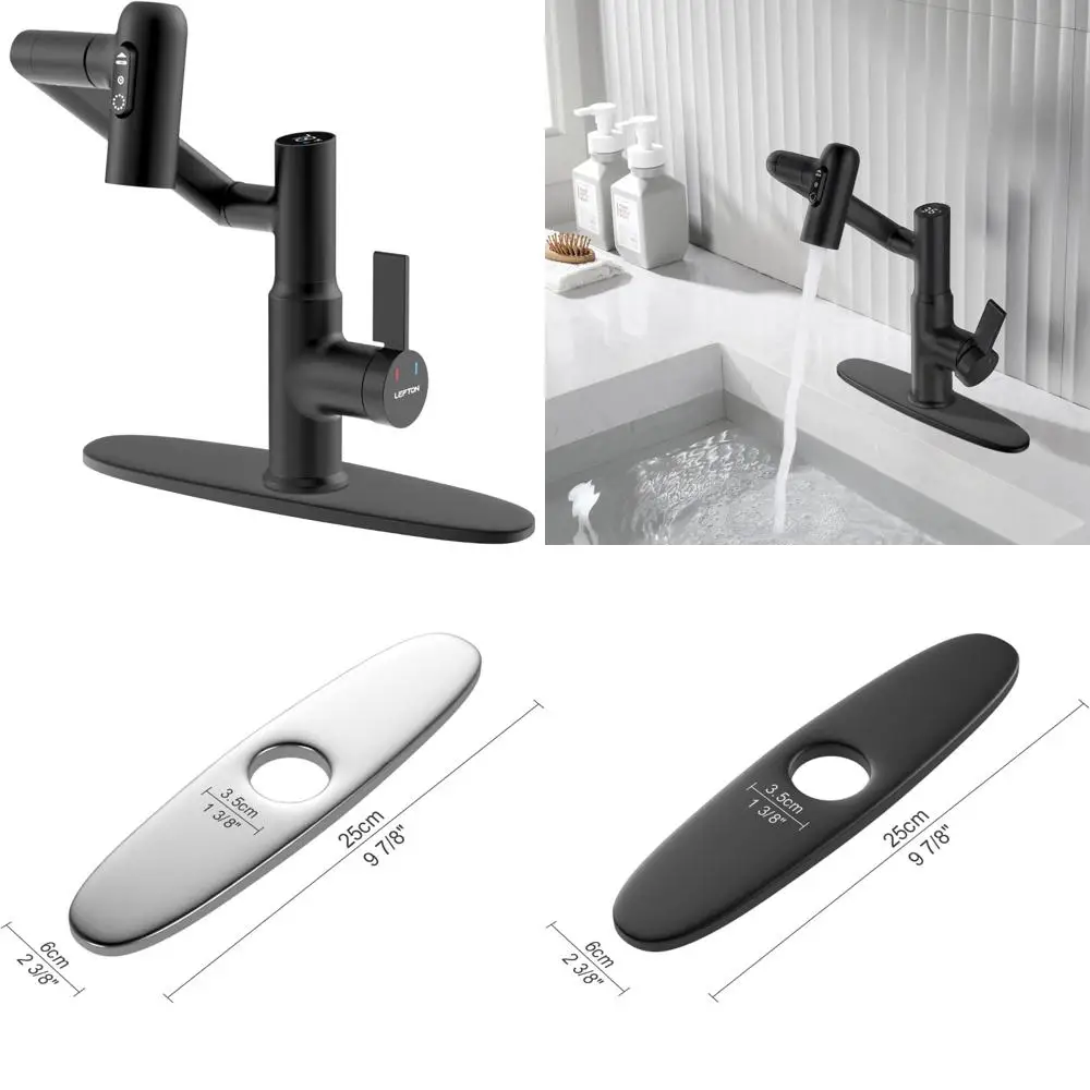 Rotatable Matte Black Bathroom Faucet with 10 Inch Cover Plate, Contemporary Design for Modern Bathrooms
Rotatable Matte Black Bathroom Faucet with 10 Inch Cover Plate, Contemporary Design for Modern Bathrooms