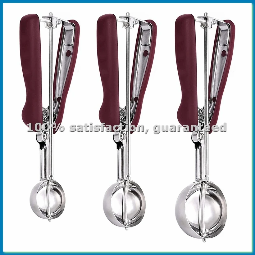 Cookie Scoop for Baking Set of 3, Ice Cream Scoop Stainless Steel, Cookie Dough Scoop, Cupcake Scoop, Meatball Scoop-ABRM
Cookie Scoop for Baking Set of 3, Ice Cream Scoop Stainless Steel, Cookie Dough Scoop, Cupcake Scoop, Meatball Scoop-ABRM