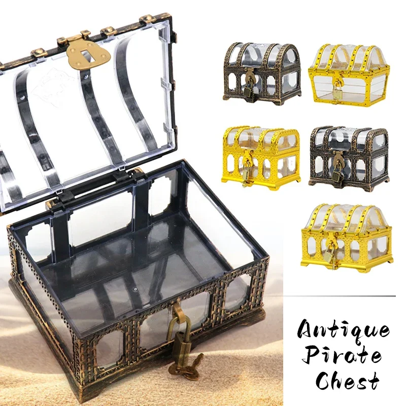 Pirate Treasure Case with Lock Transparent Pirate Jewelry Chest Gemstone Crystal Storage Box Rhinestone Container Toys
Pirate Treasure Case with Lock Transparent Pirate Jewelry Chest Gemstone Crystal Storage Box Rhinestone Container Toys