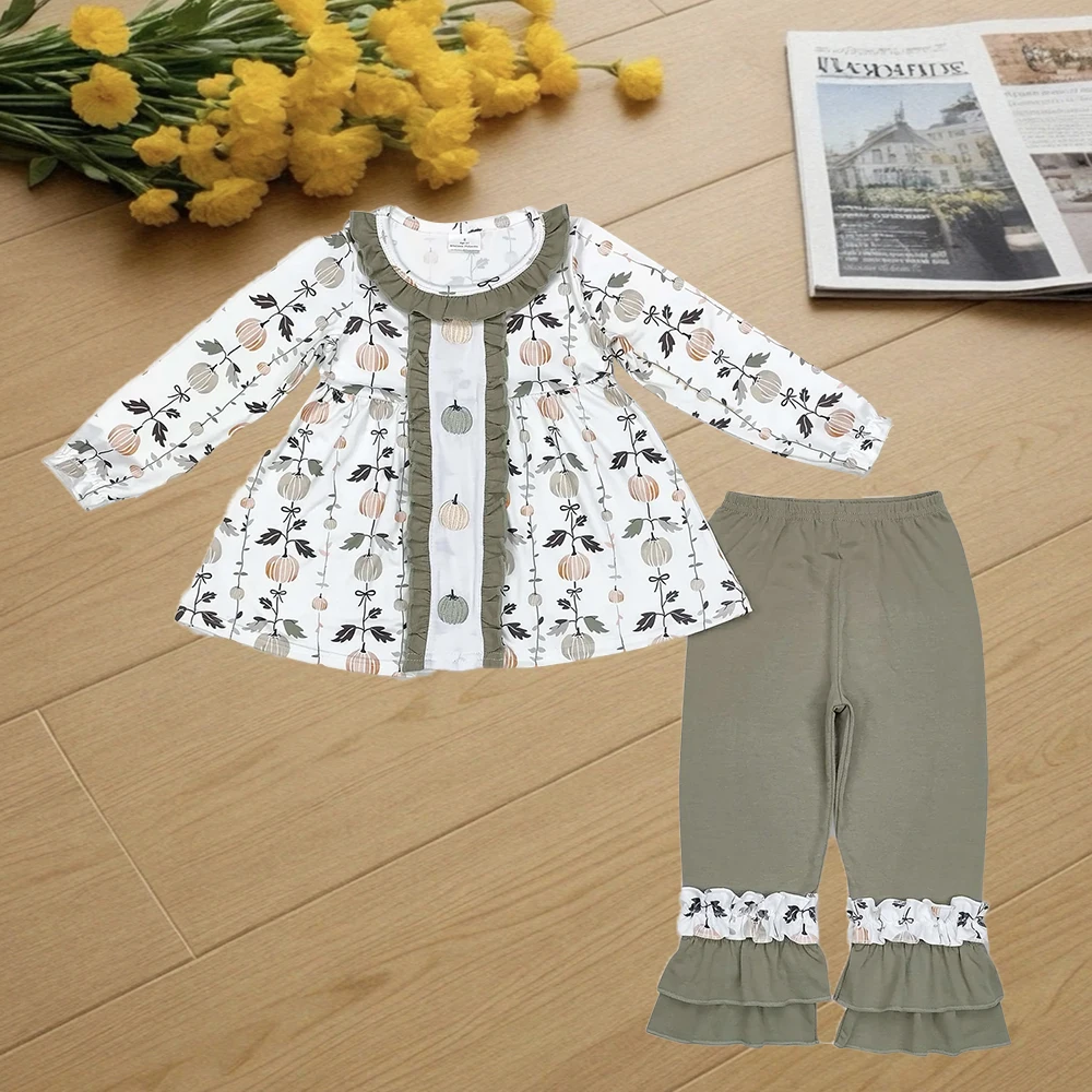 9.19 Kids Winter Clothes For Girls Baby Girls Fall Green Pumpkin Top Ruffle Pants Outfits Sets
9.19 Kids Winter Clothes For Girls Baby Girls Fall Green Pumpkin Top Ruffle Pants Outfits Sets