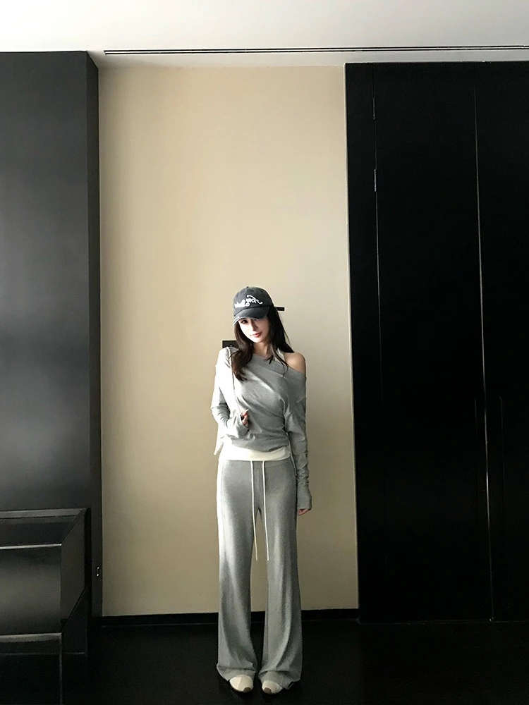 Sexy American Pure Desire oulder Bared Fake Two Piece T irt Women Spring Autumn New Sweet And Spicy Beautiful Flared Pant...
Sexy American Pure Desire oulder Bared Fake Two Piece T irt Women Spring Autumn New Sweet And Spicy Beautiful Flared Pant...