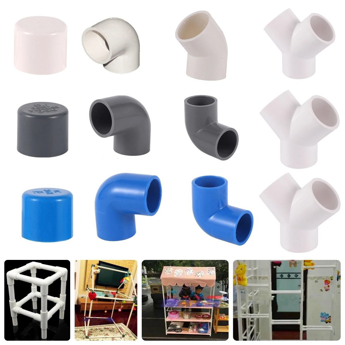 2Pcs ID 20/25/32mm PVC Connectors 3-way Elbow End Cap Garden Lawn Irrigation Joints Homemade DIY Shelf Couplings White/Blue/Grey
2Pcs ID 20/25/32mm PVC Connectors 3-way Elbow End Cap Garden Lawn Irrigation Joints Homemade DIY Shelf Couplings White/Blue/Grey