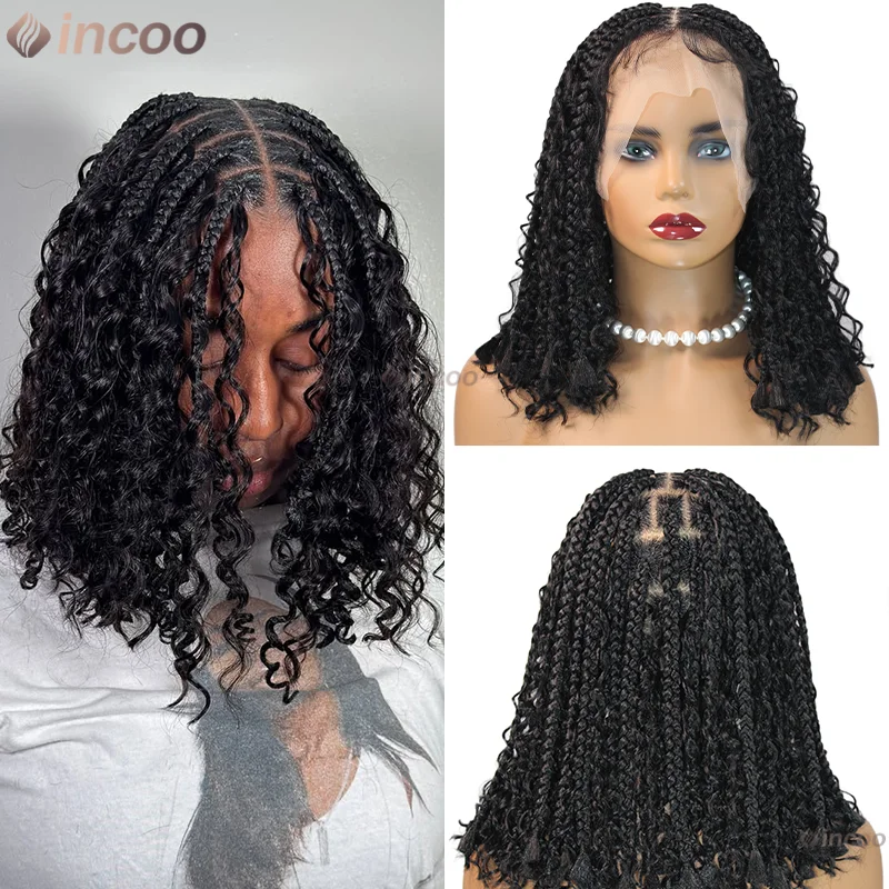 12" Short Boho Braided Wigs for Black Women Knotless Box Braids Lace Front Wig Goddess Synthetic Braided Wig With Curly Hair
12" Short Boho Braided Wigs for Black Women Knotless Box Braids Lace Front Wig Goddess Synthetic Braided Wig With Curly Hair