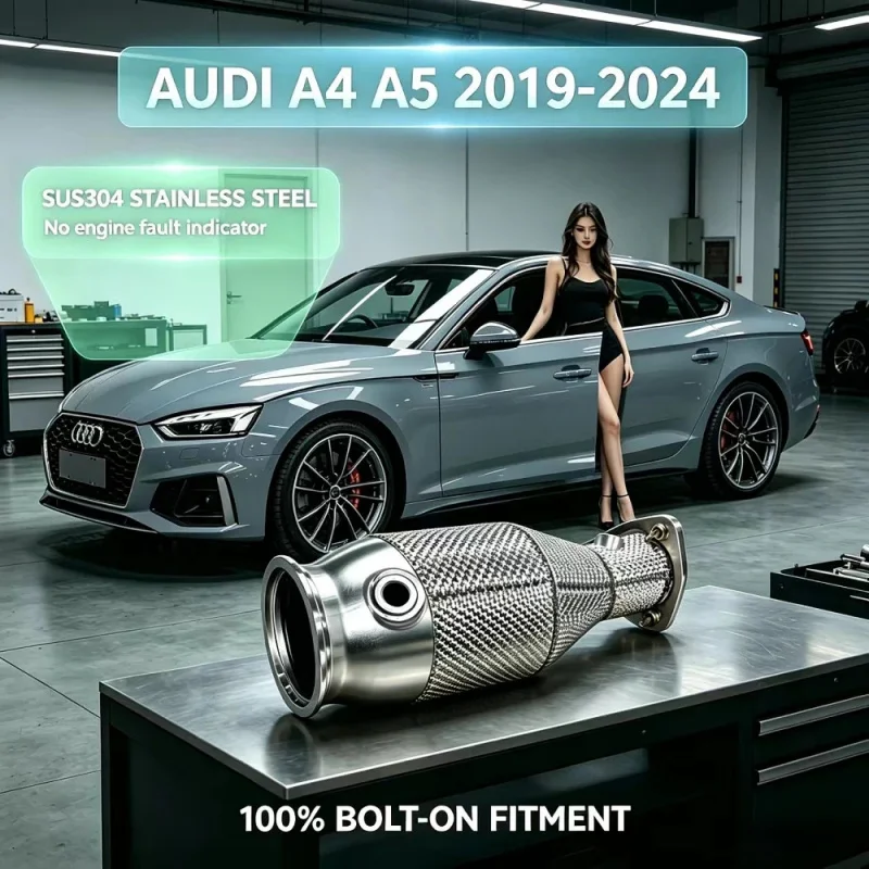 OEM Stainless Car Exhaust Pipes for Audi A4 A5 B9.5 2020-2024 2.0T Insulated Downpipe Exhaust Header Without Engine Fault Lights
OEM Stainless Car Exhaust Pipes for Audi A4 A5 B9.5 2020-2024 2.0T Insulated Downpipe Exhaust Header Without Engine Fault Lights