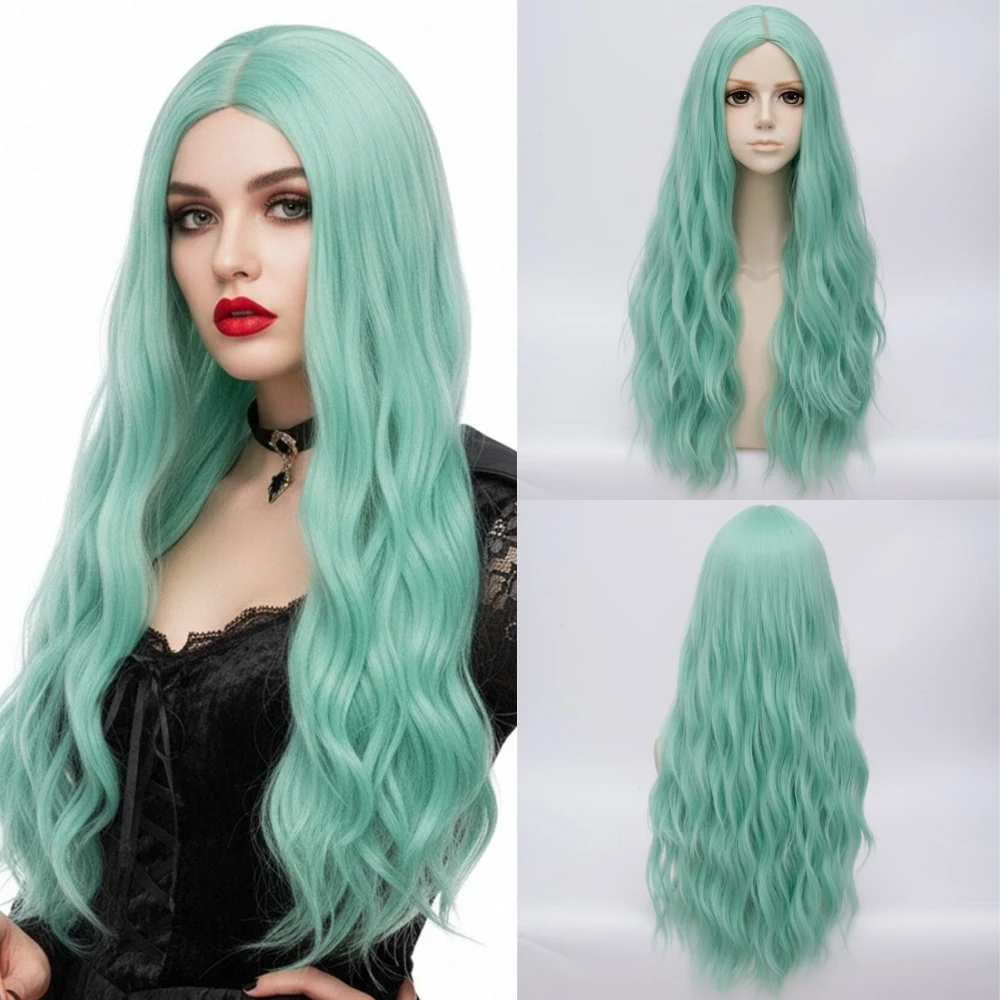 Synthetic Long Curly Wave Green Wig Middle Part Wig For Women Daily Cosplay Lolita Party Fake Hair Heat Resistant
Synthetic Long Curly Wave Green Wig Middle Part Wig For Women Daily Cosplay Lolita Party Fake Hair Heat Resistant
