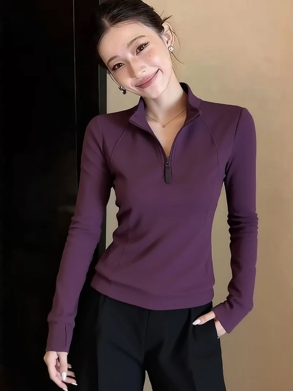Женская толстовка Slim Fit в корейском стиле с длинным рукавом, на молнии, с воротником-стойкой, весенняя новинка, большие размеры, для ношения как внутренний или внешний слой, топ
Женская толстовка Slim Fit в корейском стиле с длинным рукавом, на молнии, с воротником-стойкой, весенняя новинка, большие размеры, для ношения как внутренний или внешний слой, топ