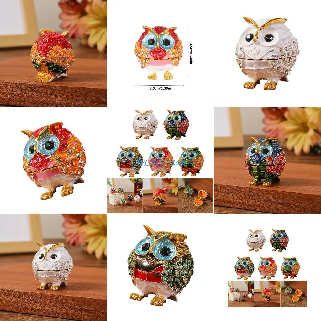 G5GC Glittering Owl Themed Alloy Jewelry Holder Decorative Box Organizing Necklaces Earrings
G5GC Glittering Owl Themed Alloy Jewelry Holder Decorative Box Organizing Necklaces Earrings