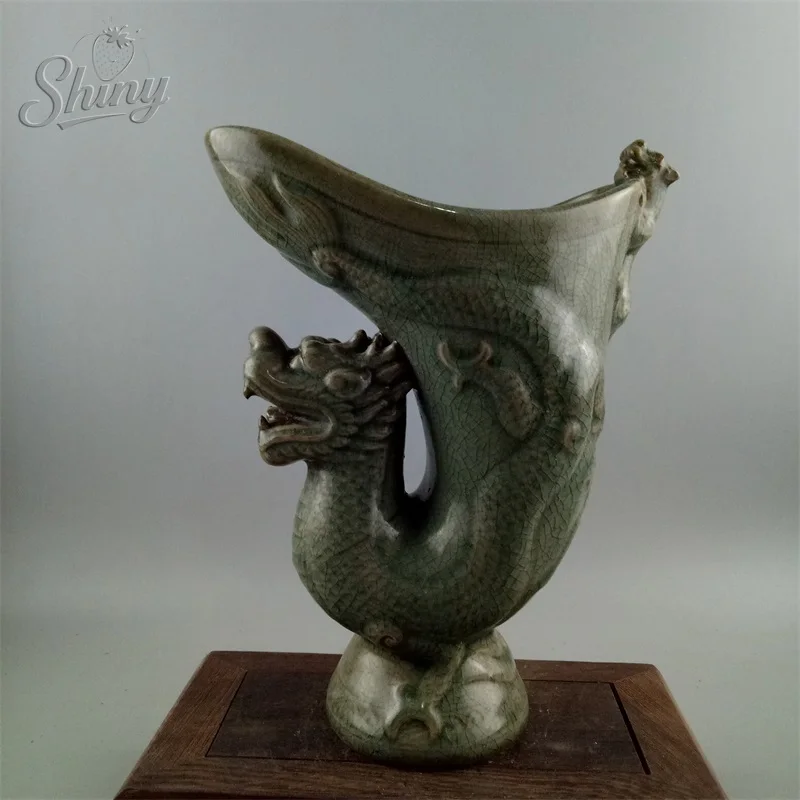 Song Dynasty Yaozhou Kiln Carved Dragon-Patterned Dragon-Shaped Wine Cup Antique Ceramic Replica Collectible Decorative Piece
Song Dynasty Yaozhou Kiln Carved Dragon-Patterned Dragon-Shaped Wine Cup Antique Ceramic Replica Collectible Decorative Piece