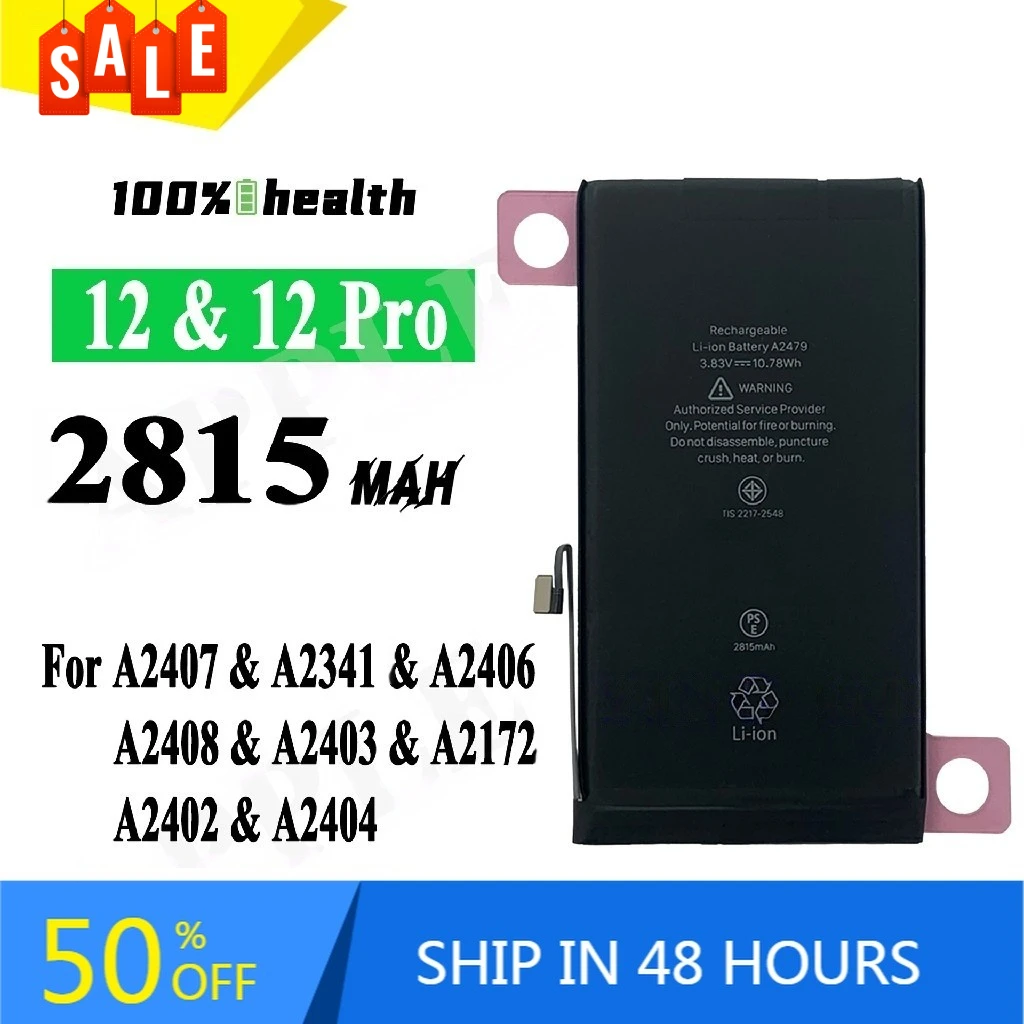 2815mAh For Apple IPhone12 12pro Mobile Phone Battery A2407 A2341 A2406 A2408 A2403 Rechargeable Battery
2815mAh For Apple IPhone12 12pro Mobile Phone Battery A2407 A2341 A2406 A2408 A2403 Rechargeable Battery