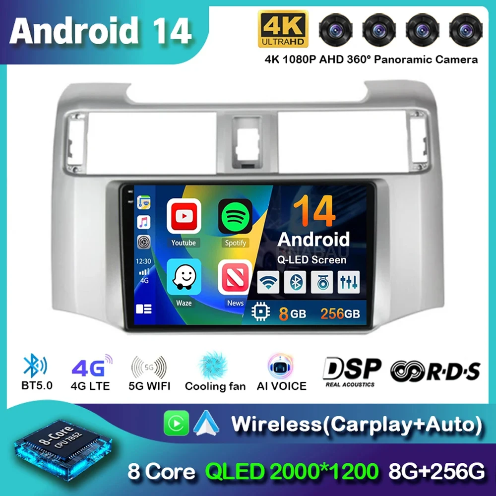 Android 14 Carplay Auto Car Radio For Toyota 4Runner 2009-2019 4 Runner Multimedia Video Player Gps Stereo 4G+WiFi 2din Audio BT
Android 14 Carplay Auto Car Radio For Toyota 4Runner 2009-2019 4 Runner Multimedia Video Player Gps Stereo 4G+WiFi 2din Audio BT