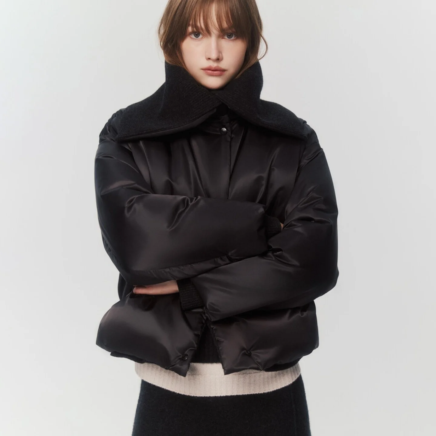 Knitted Goose down Jacket Commuter Style Versatile Long Sleeve Coat Regular Fit Thickened Korean Version Self-Keeping Collar
Knitted Goose down Jacket Commuter Style Versatile Long Sleeve Coat Regular Fit Thickened Korean Version Self-Keeping Collar