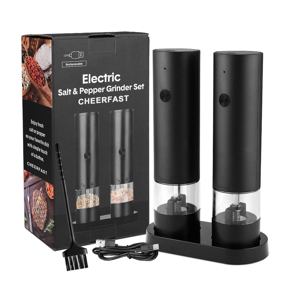 2 Pack Electric Salt Pepper Grinder Automatic Salt Pepper Mills Set USB Rechargeable Spices Grinders Kitchen Cooking Tool
2 Pack Electric Salt Pepper Grinder Automatic Salt Pepper Mills Set USB Rechargeable Spices Grinders Kitchen Cooking Tool