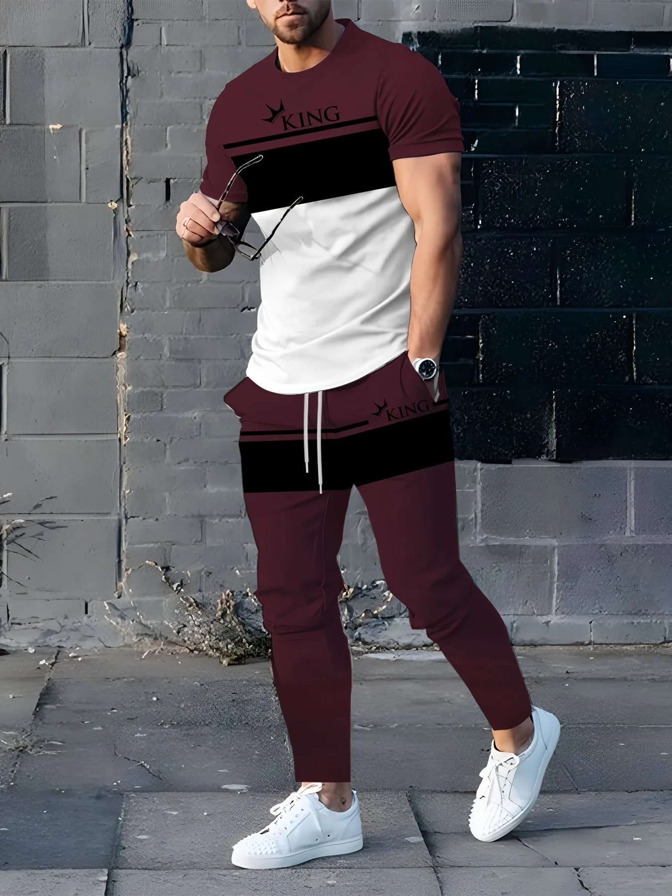 Men's casual short sleeved pants set with round neck design and slightly elastic fabric with pockets for summer casual wear
Men's casual short sleeved pants set with round neck design and slightly elastic fabric with pockets for summer casual wear