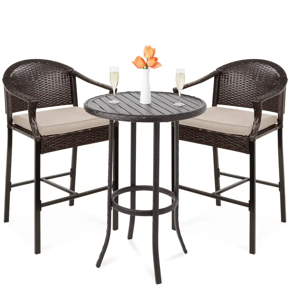 Choice Products 3Piece Patio Bar Table Set, Outdoor Wicker Bar Height Bistro Furniture for Backyard, Poolside, Balcony w Barsto
Choice Products 3Piece Patio Bar Table Set, Outdoor Wicker Bar Height Bistro Furniture for Backyard, Poolside, Balcony w Barsto