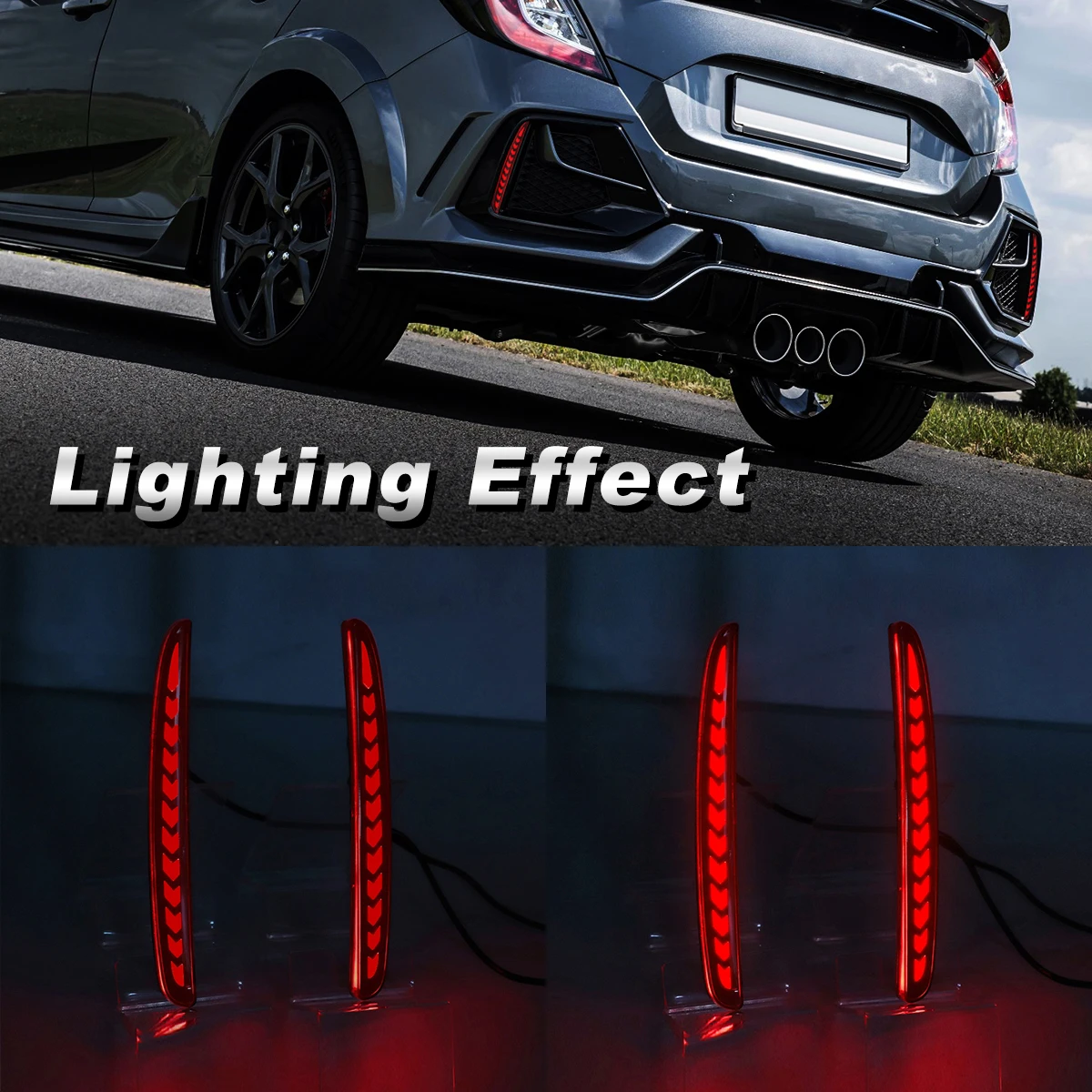 Задний бампер автомобиля для Honda Civic Type-R Hatchback 2016 2017-2020, динамический указатель поворота, светодиодный стоп-сигнал, отражатель 12 В
Задний бампер автомобиля для Honda Civic Type-R Hatchback 2016 2017-2020, динамический указатель поворота, светодиодный стоп-сигнал, отражатель 12 В
