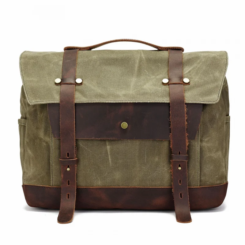 Trendy thick canvas fashionable shoulder bag, wild horse leather waxed briefcase, waterproof and unique crossbody bag Handbag
Trendy thick canvas fashionable shoulder bag, wild horse leather waxed briefcase, waterproof and unique crossbody bag Handbag
