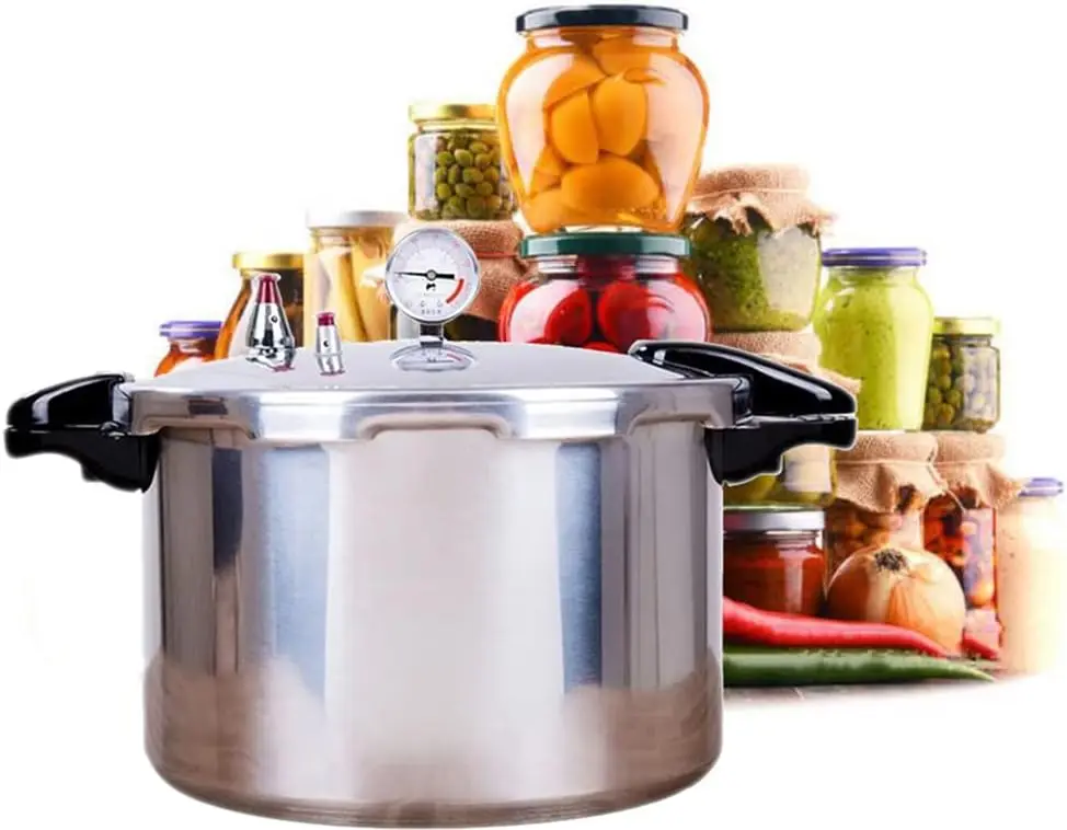 25quart pressure canner cooker and cooker with cooking rack canning pressure cooker with gauge Explosion proof safety valve Extr
25quart pressure canner cooker and cooker with cooking rack canning pressure cooker with gauge Explosion proof safety valve Extr