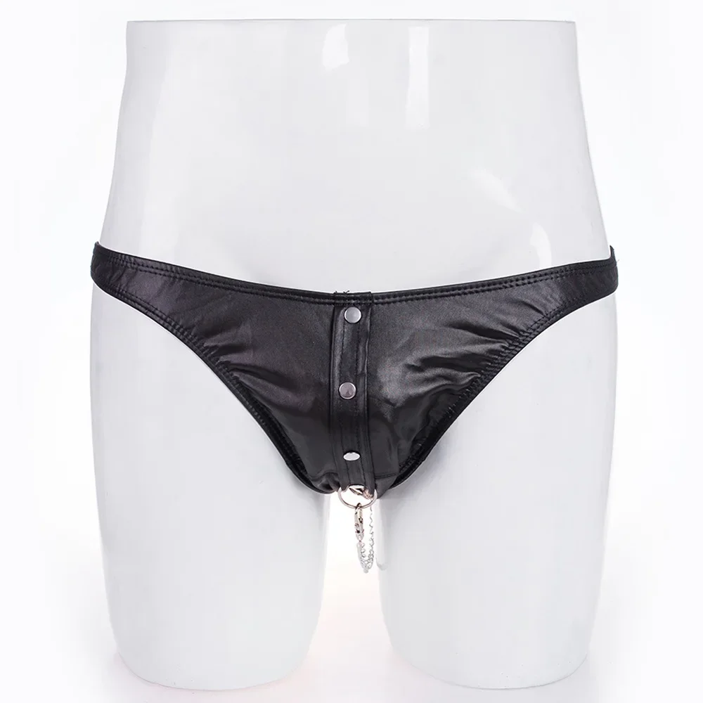 Patent Leather Chain Desigh Brief for Men Low-rise U Convex Pouch Panties Nightclub Stage Performance Gays Erotic Underpants
Patent Leather Chain Desigh Brief for Men Low-rise U Convex Pouch Panties Nightclub Stage Performance Gays Erotic Underpants