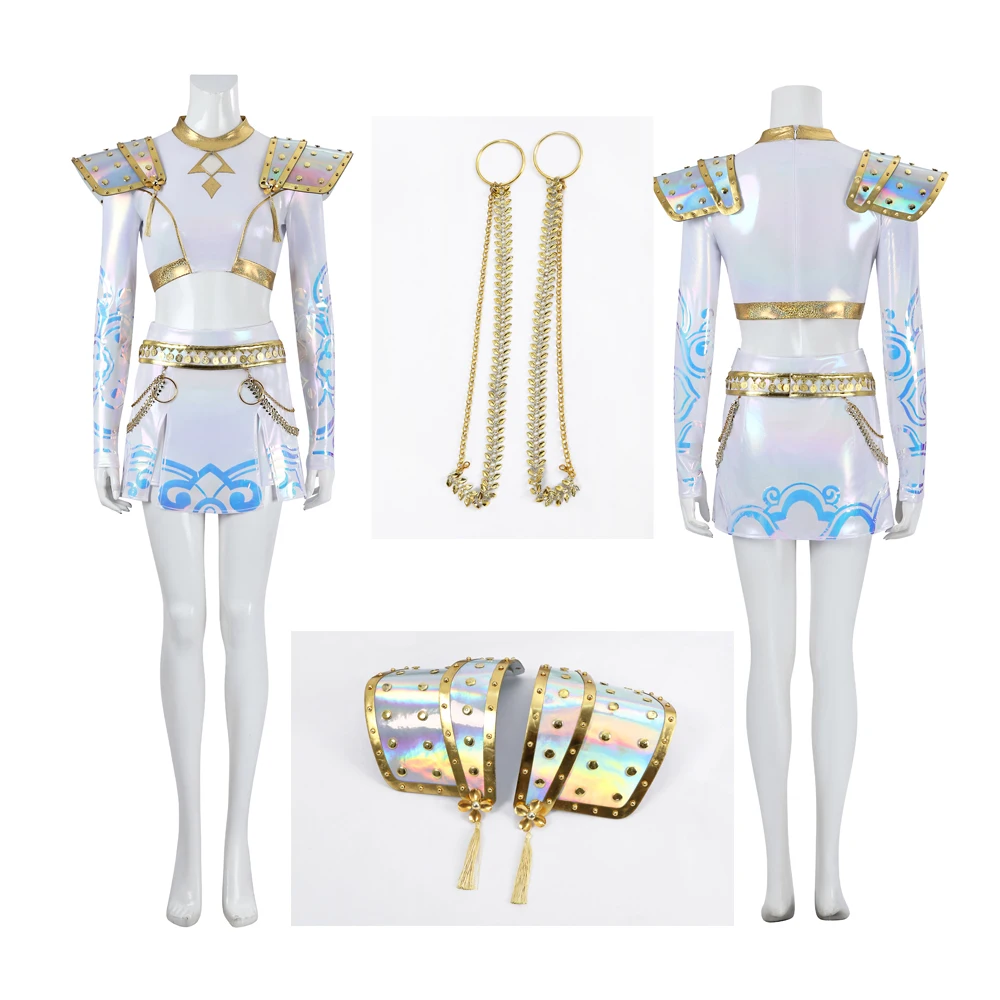 High Quality Demon Zoey K-Pop Fantasia Hunters Cosplay Costume Adult Women's Outfit with Top Vest Shorts Chain Belt Halloween
High Quality Demon Zoey K-Pop Fantasia Hunters Cosplay Costume Adult Women's Outfit with Top Vest Shorts Chain Belt Halloween