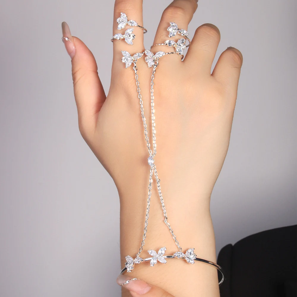 Stonefans Luxury Flower Hand Chain Bracelet Ring for Women Banquet Jewelry Elegent Finger Bracelet Fashion Zircon Accessories
Stonefans Luxury Flower Hand Chain Bracelet Ring for Women Banquet Jewelry Elegent Finger Bracelet Fashion Zircon Accessories