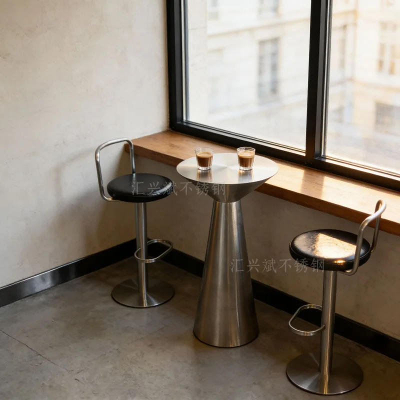 Industrial-Style Stainless Steel Bar Chairs, High-Legged Small Round Tables For Bars, KTV, Coffee Shops, And Lounges
Industrial-Style Stainless Steel Bar Chairs, High-Legged Small Round Tables For Bars, KTV, Coffee Shops, And Lounges