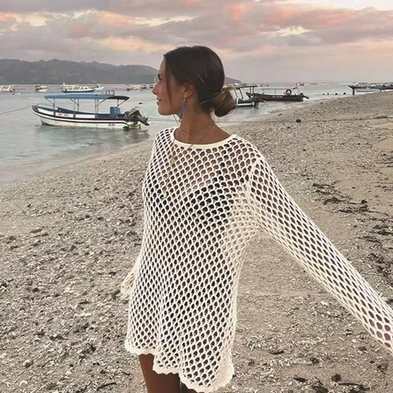 2025 Knitted Hollow out Sexy Bikini Cover up Women's Swimming Suit Cover Beach Vaion Outerwear Fem Sun Protection irt
2025 Knitted Hollow out Sexy Bikini Cover up Women's Swimming Suit Cover Beach Vaion Outerwear Fem Sun Protection irt