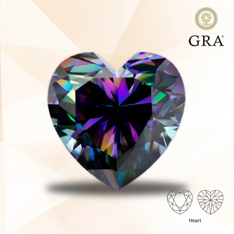 Moissanite Stone Rainbow Green Color Heart Shape VVS1 for Charms Jewelry Making Bracelet Earrings Material with GRA Certificate
Moissanite Stone Rainbow Green Color Heart Shape VVS1 for Charms Jewelry Making Bracelet Earrings Material with GRA Certificate
