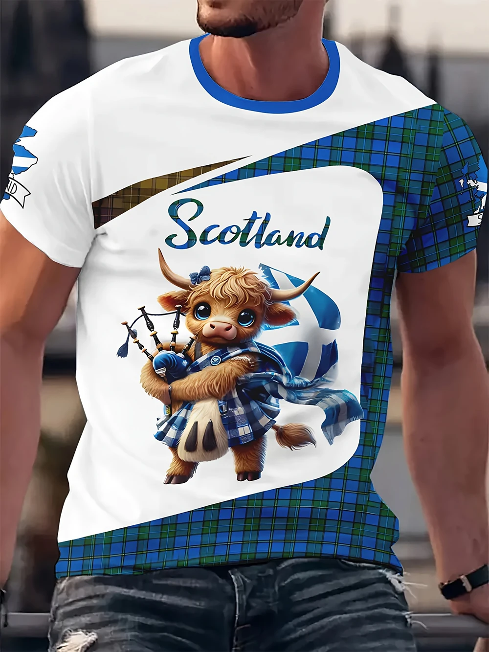 2026 New Scotland Flag Tartan Print Football Style T-Shirt, Plus Size Men's Highland Cow Graphic Summer Soccer Tee
2026 New Scotland Flag Tartan Print Football Style T-Shirt, Plus Size Men's Highland Cow Graphic Summer Soccer Tee