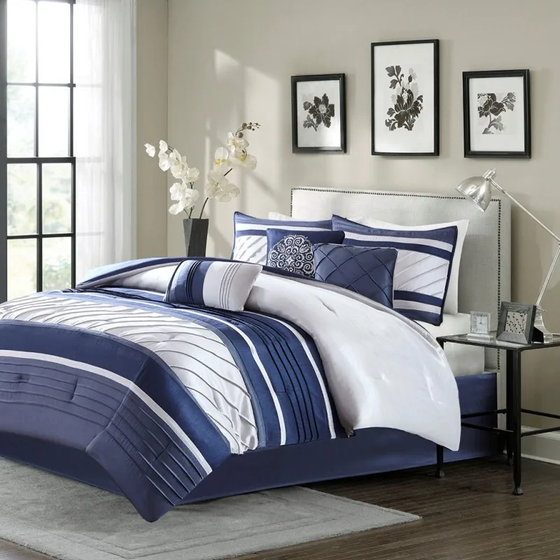 7 Piece Comforter Set Navy Cal King
7 Piece Comforter Set Navy Cal King