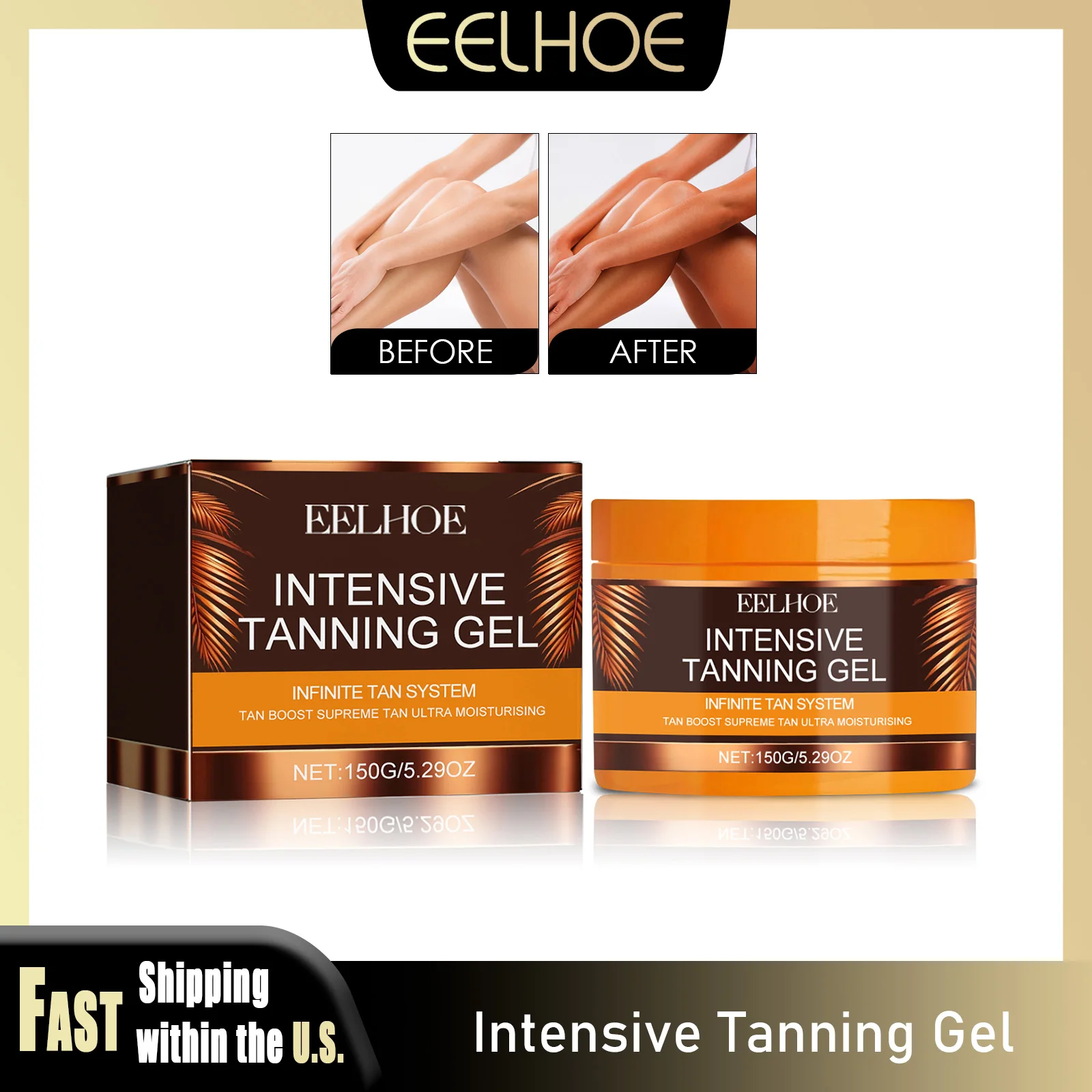 EELHOE 150g Tanning Gel Strongly Tanned Skin Moisturizing Lasting Bronzer Nourishing Skin Relieve Sunburns For Face Body Tanning
EELHOE 150g Tanning Gel Strongly Tanned Skin Moisturizing Lasting Bronzer Nourishing Skin Relieve Sunburns For Face Body Tanning