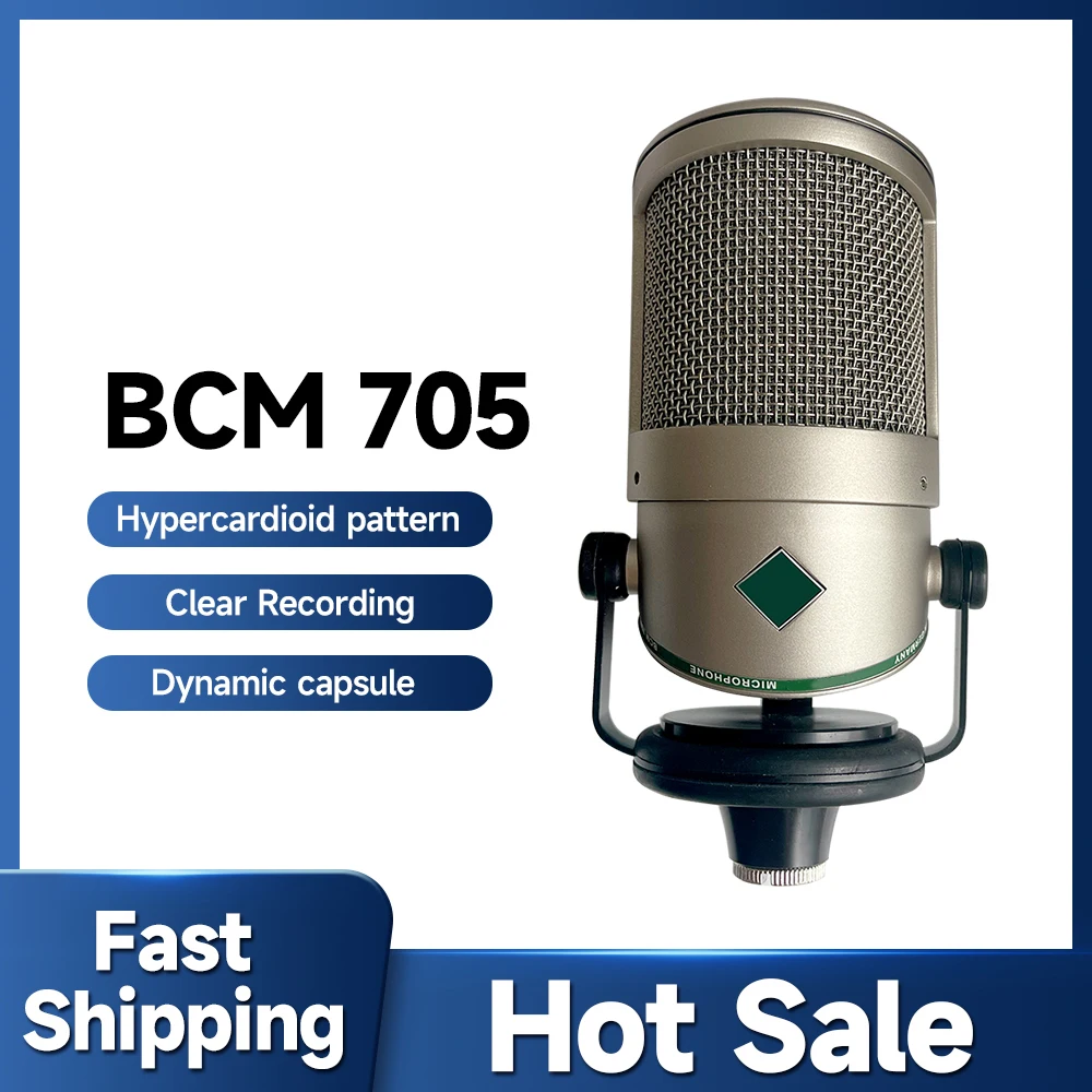 Hot sale! BCM705 Cardioid Dynamic Microphone Broadcast Microphone Response Microphone for Live Stage Recording Podcasting
Hot sale! BCM705 Cardioid Dynamic Microphone Broadcast Microphone Response Microphone for Live Stage Recording Podcasting