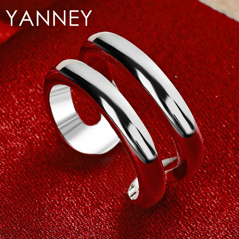 925 Sterling Silver Fashion Simple Double Layer Ring For Women Engagement Wedding Party Girlfriend Jewelry Accessories
925 Sterling Silver Fashion Simple Double Layer Ring For Women Engagement Wedding Party Girlfriend Jewelry Accessories