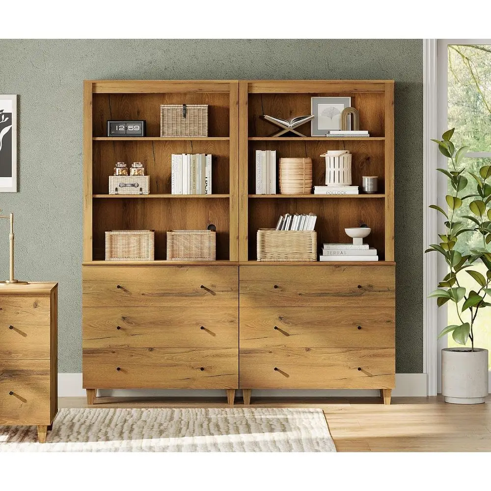 WAMPAT 71" Tall Bookcase with 6 Ders & Open Shelves, 2 Column ern 3-Tier Bookshel with Adjustable Shel, 71" Wide Wooden Display
WAMPAT 71" Tall Bookcase with 6 Ders & Open Shelves, 2 Column ern 3-Tier Bookshel with Adjustable Shel, 71" Wide Wooden Display