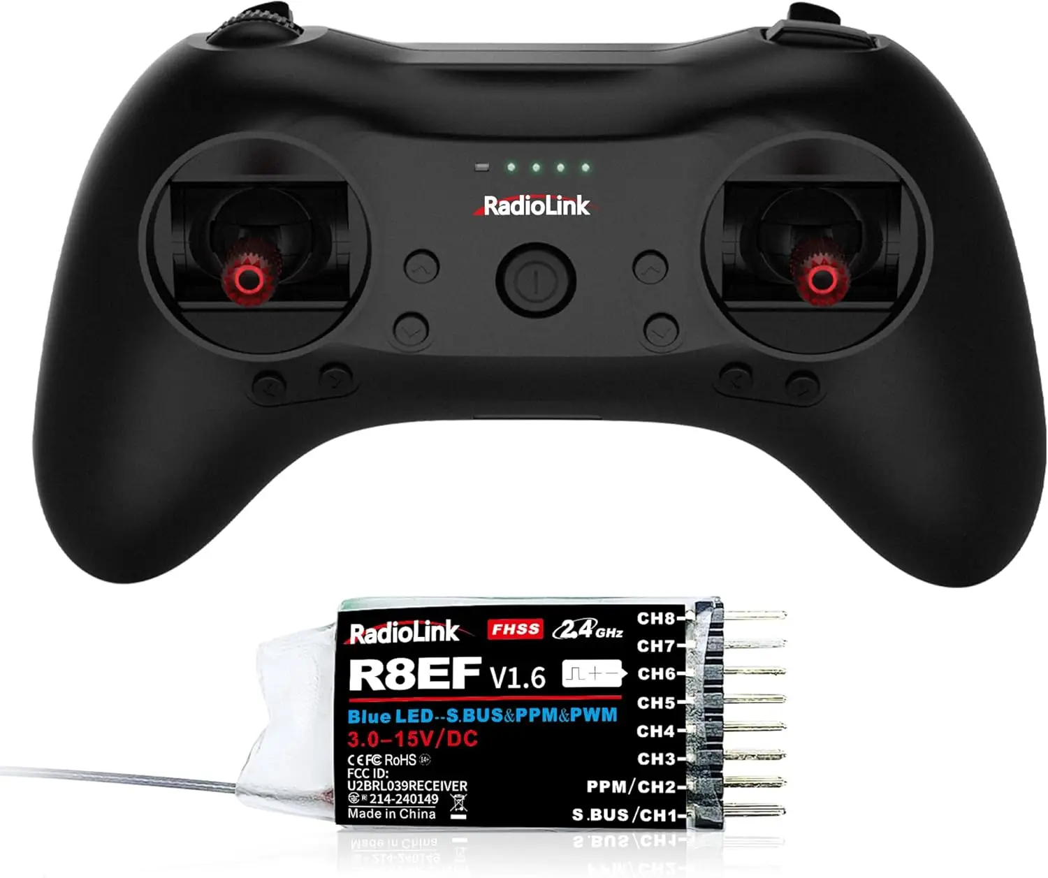 Radiolink T8S 2.4G 8 Channel Radio Remote Transmitter with Receiver R8EF Game Shape Controller 2000m for FPV Drone RC Aircraft
Radiolink T8S 2.4G 8 Channel Radio Remote Transmitter with Receiver R8EF Game Shape Controller 2000m for FPV Drone RC Aircraft