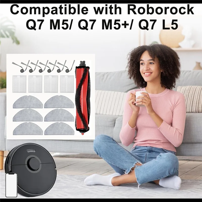 HLZS-Main Brush Mop Pad Side Brush 17 Pcs Replacement Parts Kit For Roborock Q7 M5/Q7 M5+ /Q7 L5 Vacuum Cleaner Accessories
HLZS-Main Brush Mop Pad Side Brush 17 Pcs Replacement Parts Kit For Roborock Q7 M5/Q7 M5+ /Q7 L5 Vacuum Cleaner Accessories