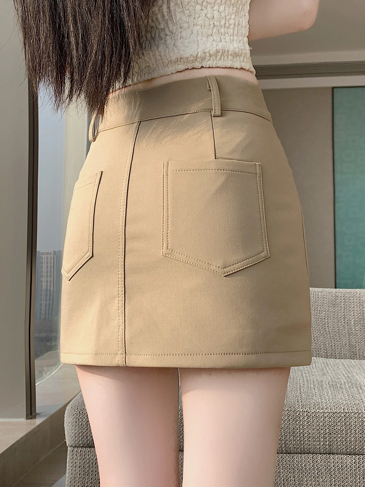 Khaki Color Slim Fit Suit Skirt Women's High Waist A-Line Short Skirt Pants Summer Style Commute High Waist Fitted Skirt
Khaki Color Slim Fit Suit Skirt Women's High Waist A-Line Short Skirt Pants Summer Style Commute High Waist Fitted Skirt
