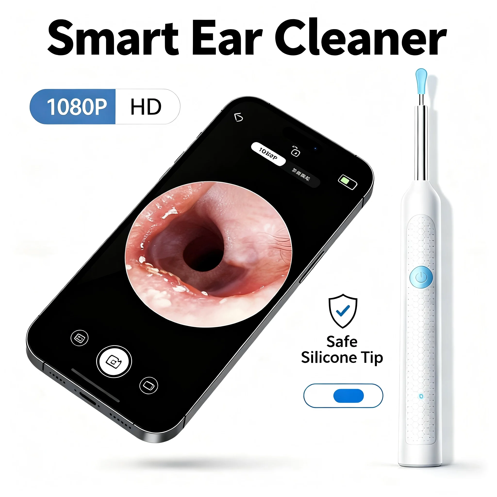 Wireless Ear Wax Removal Tool with Camera Safe Silicone Ear Cleaner for Kids Adults Visual Otoscope Endoscope Earpick
Wireless Ear Wax Removal Tool with Camera Safe Silicone Ear Cleaner for Kids Adults Visual Otoscope Endoscope Earpick
