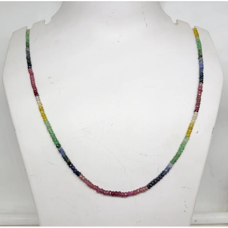 Elegant Multi Sapphire Necklace 20” Faceted 4-5mm Gemstone Beads Silver
Elegant Multi Sapphire Necklace 20” Faceted 4-5mm Gemstone Beads Silver