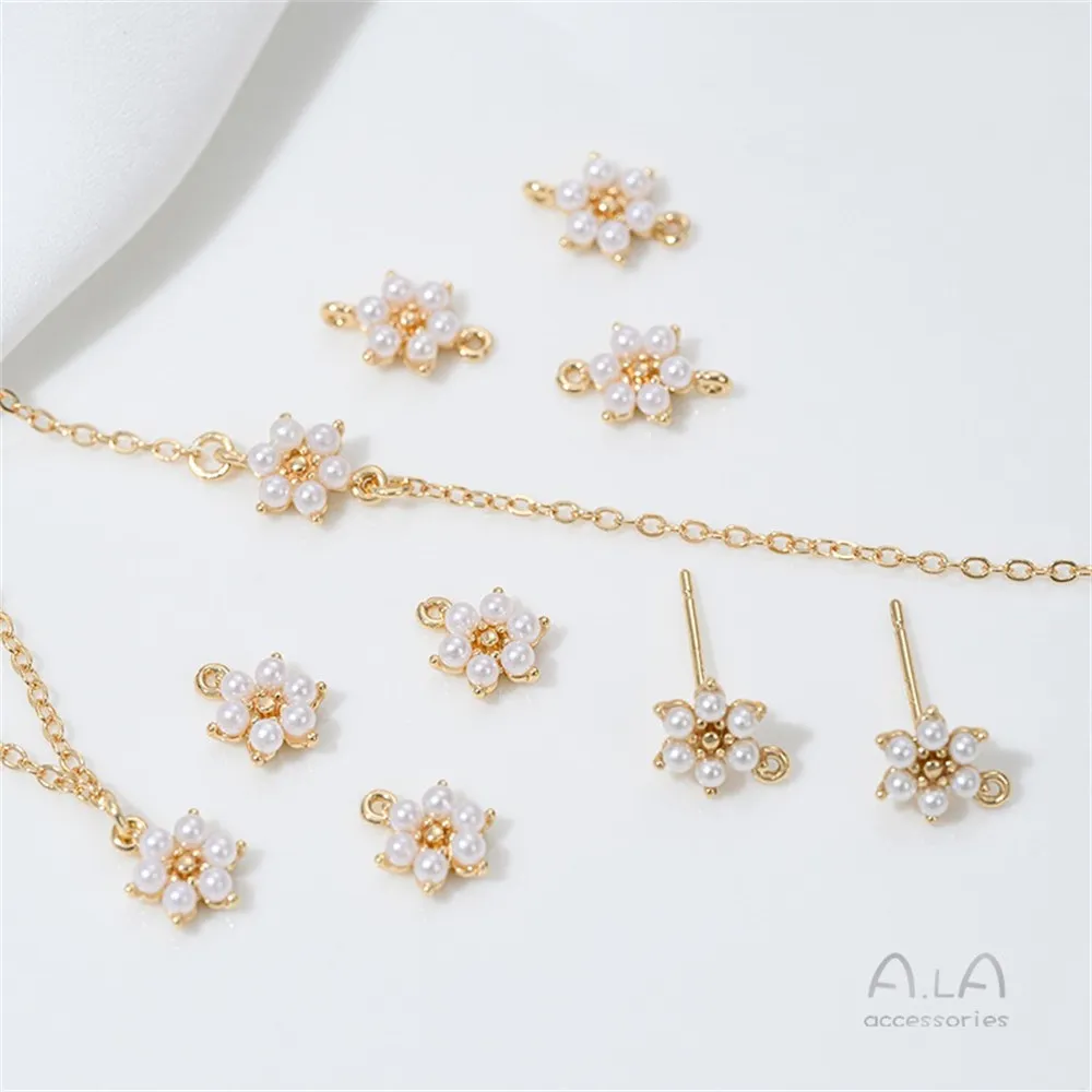 14K Gold Imitation Pearl Snowflake Belt Pendant Silver Needle Stud Earrings Plum Blossom Pendant Handmade DIY Pendant Accessorie
14K Gold Imitation Pearl Snowflake Belt Pendant Silver Needle Stud Earrings Plum Blossom Pendant Handmade DIY Pendant Accessorie