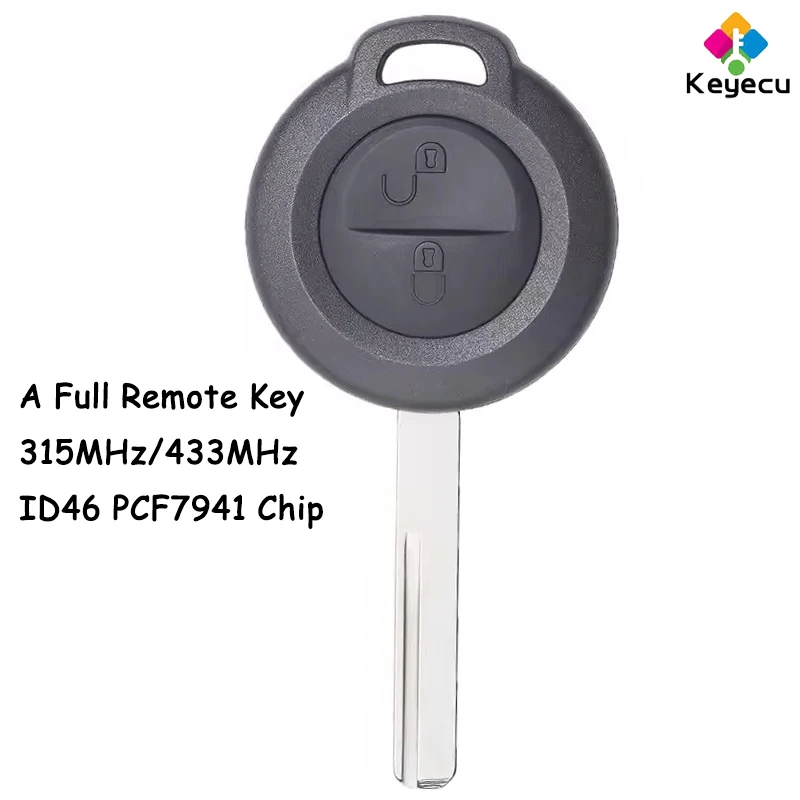 KEYECU Remote Car Key Fob 2 Buttons 315MHz 433MHz ID46 PCF7941 Chip for Mitsubishi Colt 2002-2012 Cabriolet 2006-2008 for Smart
KEYECU Remote Car Key Fob 2 Buttons 315MHz 433MHz ID46 PCF7941 Chip for Mitsubishi Colt 2002-2012 Cabriolet 2006-2008 for Smart