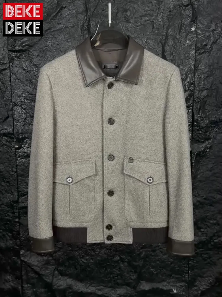 New Autumn Mens Jacket Spliced Turndown Collar Business Casual Single Breasted Outerwear Fashion High Quality Office Men Coats
New Autumn Mens Jacket Spliced Turndown Collar Business Casual Single Breasted Outerwear Fashion High Quality Office Men Coats