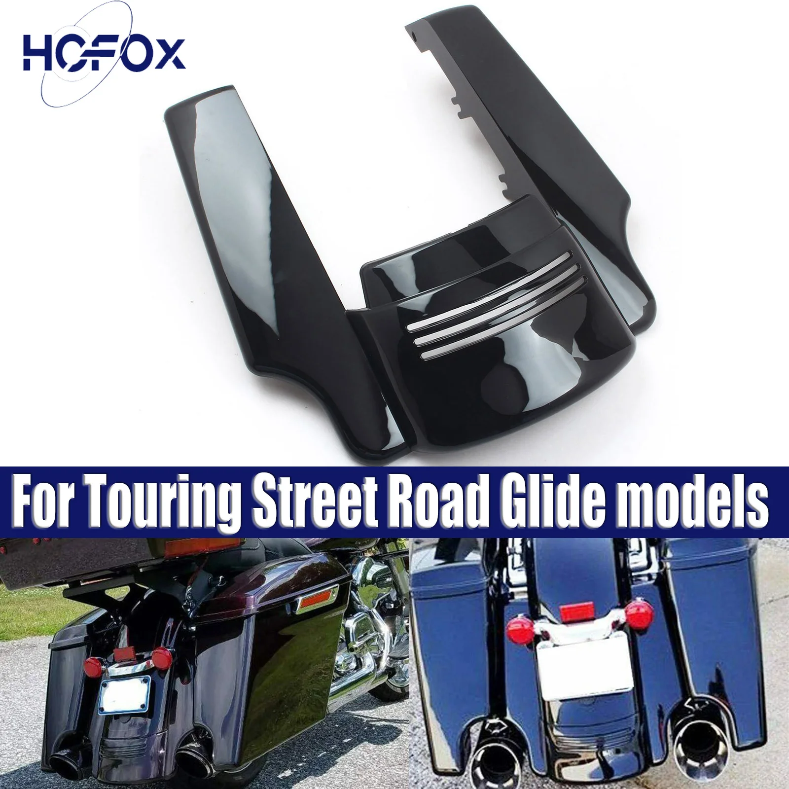 for Harley Touring Street Road Glide models 2009-2013 with rear fenders equipped with tri-bar lightsRear Fender Extension
for Harley Touring Street Road Glide models 2009-2013 with rear fenders equipped with tri-bar lightsRear Fender Extension
