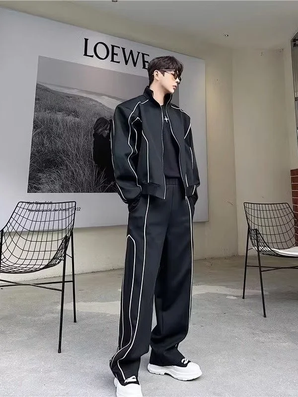 Casual Sportswear Set for Men Loose Design Open Cardigan Jacket Wide Leg Pants Autumn Two Piece Trendy Polyester Fiber Long S...
Casual Sportswear Set for Men Loose Design Open Cardigan Jacket Wide Leg Pants Autumn Two Piece Trendy Polyester Fiber Long S...