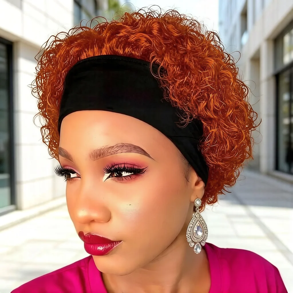Burgundy Kinky Curly Headband Wig Human Hair, full machine made 99J Wine Red Short Curly Human Hair Half Wig
Burgundy Kinky Curly Headband Wig Human Hair, full machine made 99J Wine Red Short Curly Human Hair Half Wig