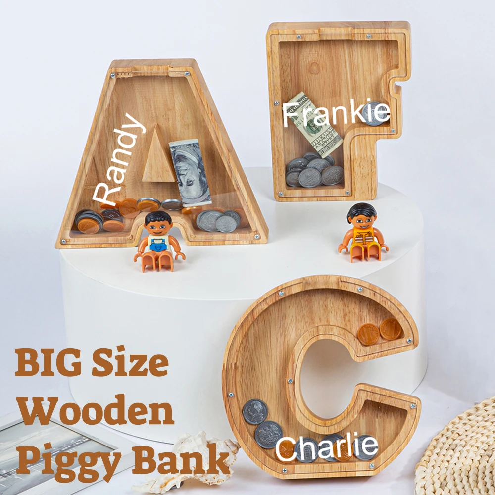 Personalized 26 Letter Wooden Piggy Bank Elephant Dinosaur DIY Custom Name Jar Coin Storage Tank for Children Kids Money Bank
Personalized 26 Letter Wooden Piggy Bank Elephant Dinosaur DIY Custom Name Jar Coin Storage Tank for Children Kids Money Bank