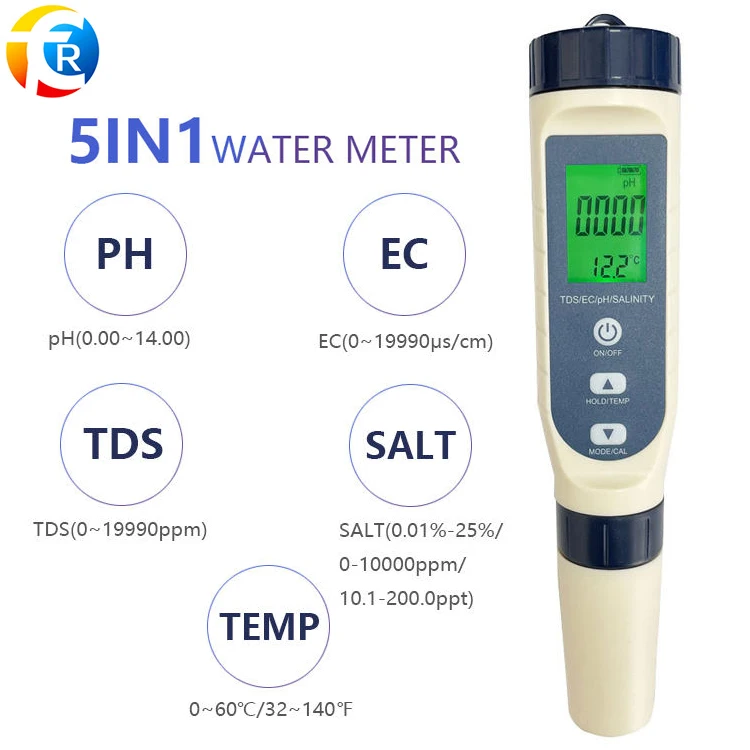 Цифровой водородный измеритель 5 в 1, 0,01-10,1 pH и 0-ppm-ppt для домашней фермы, лаборатории гидропоники
Цифровой водородный измеритель 5 в 1, 0,01-10,1 pH и 0-ppm-ppt для домашней фермы, лаборатории гидропоники