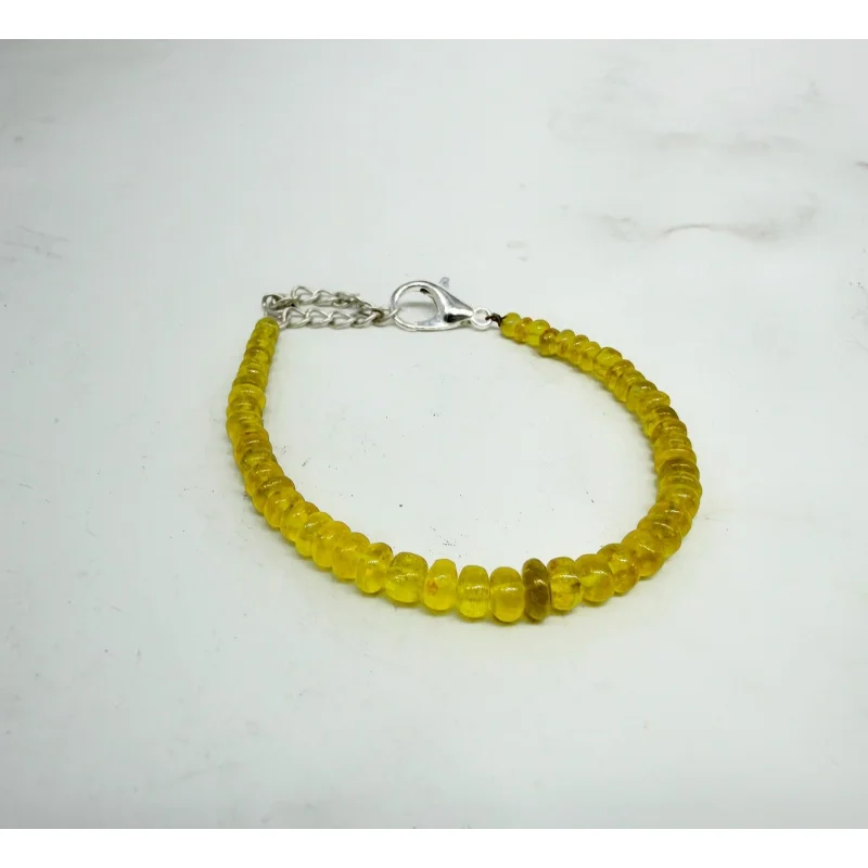 Yellow Sapphire Bracelet 4–5mm Smooth Beads with Sterling Silver Clasp
Yellow Sapphire Bracelet 4–5mm Smooth Beads with Sterling Silver Clasp