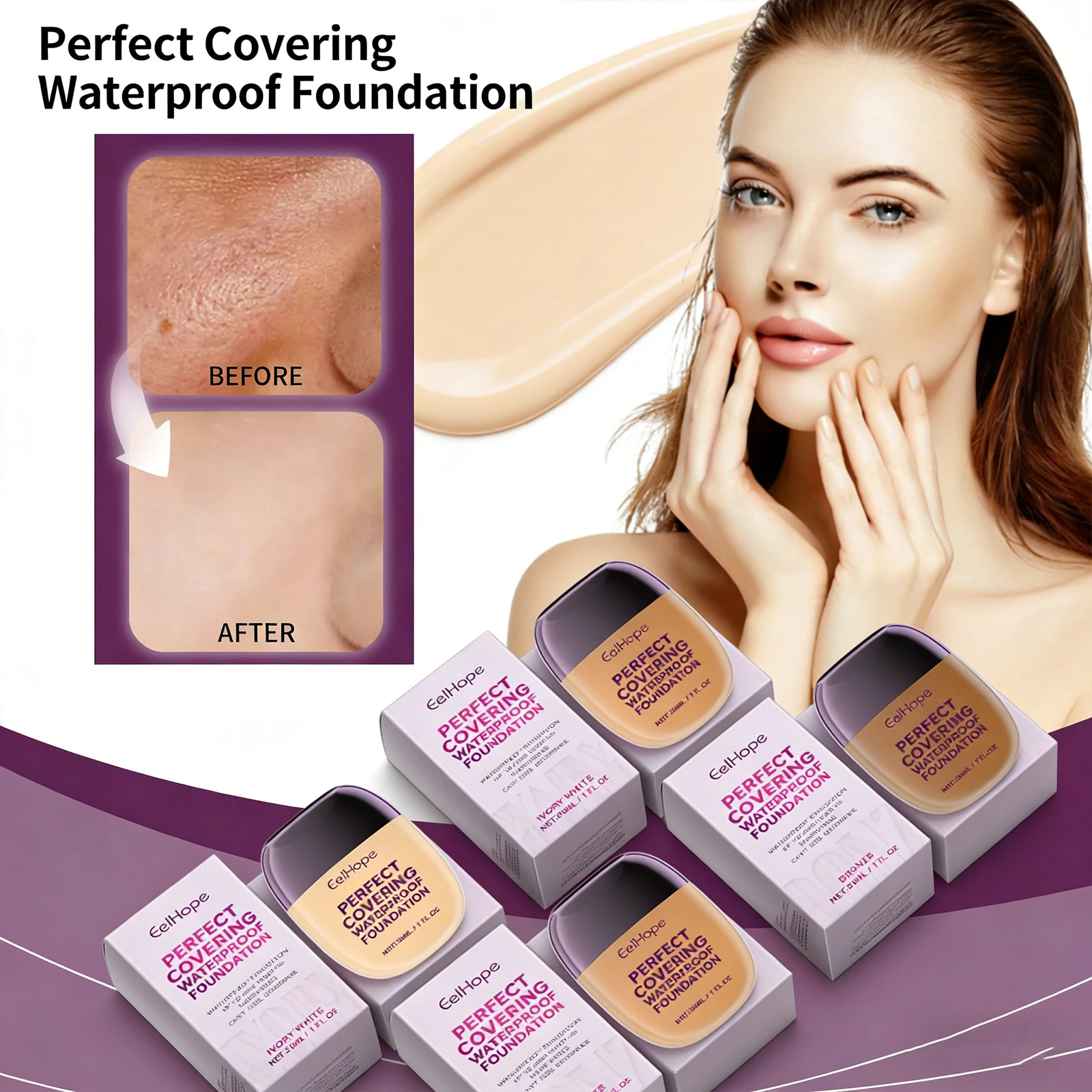 Perfect Covering Waterproof Oil Resistant Foundation Long Lasting Moisturizing Lightweight Breathable Face Makeup Concealer
Perfect Covering Waterproof Oil Resistant Foundation Long Lasting Moisturizing Lightweight Breathable Face Makeup Concealer
